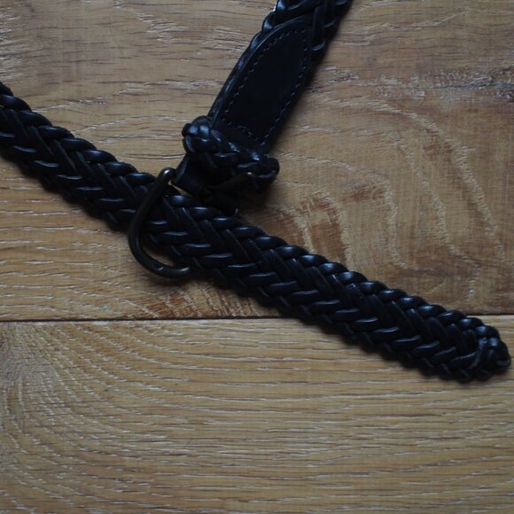 Lands' End | Like NEW Black Leather Braided Belt - Picture 5 of 7